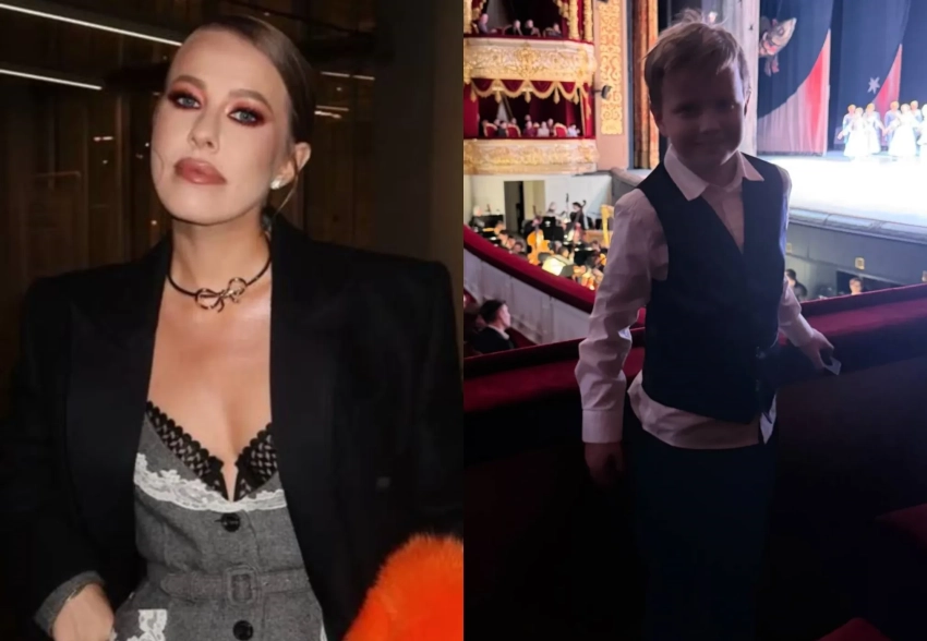 "Платон счастлив, мама тоже, буфет не подвёл". Ксения Собчак в платье с декольте сходила на "Щелкунчика" в Большой театр вместе с сыном